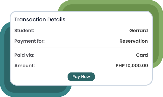 The credit card payments screen in rayon.