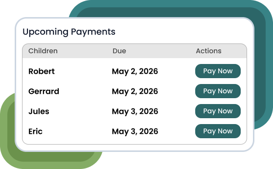 The automated payment reminders screen in rayon.